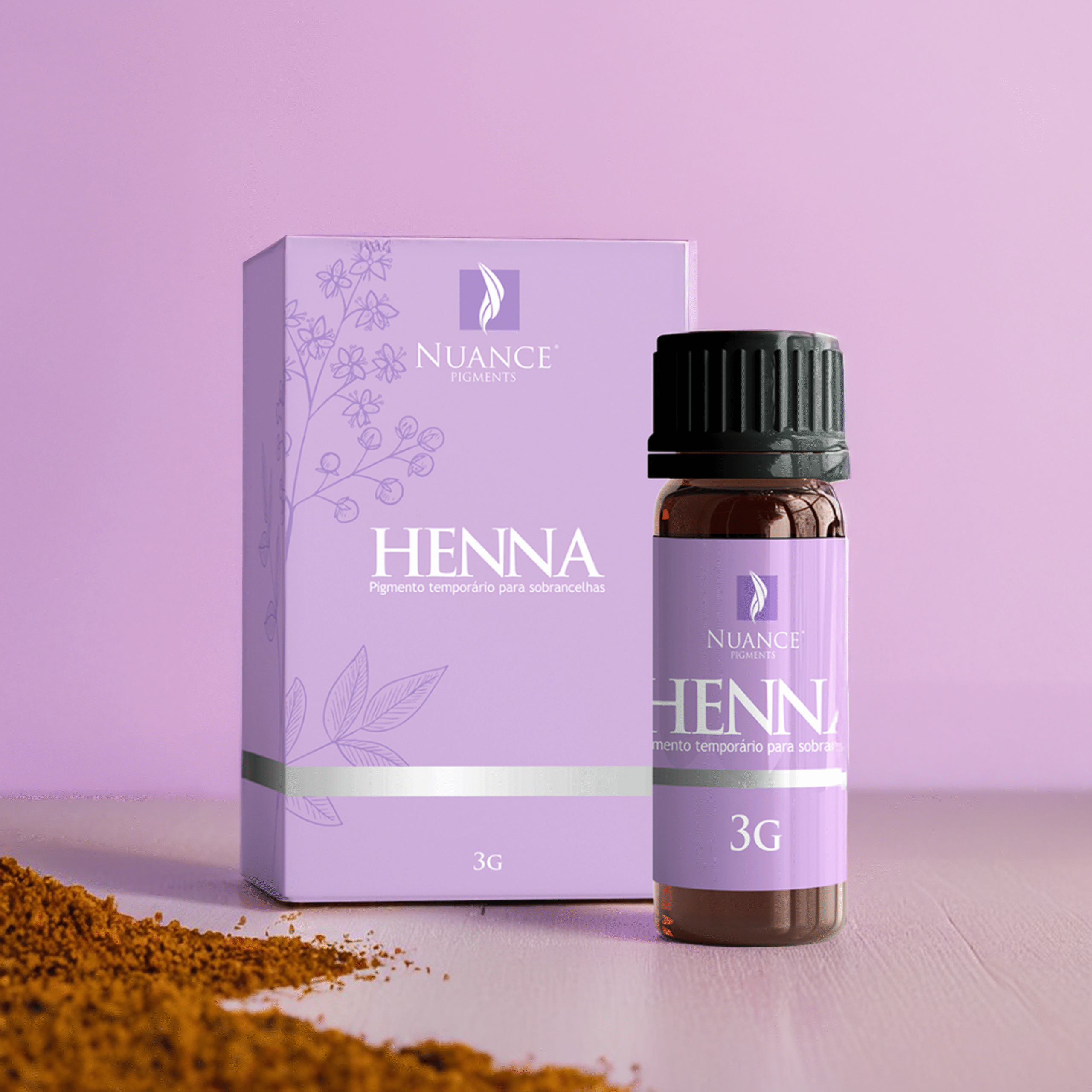 Henna livre de chumbo e PPD, vegana, com fixador já incorporado à fórmula.